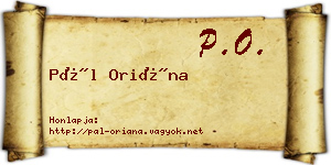 Pál Oriána névjegykártya